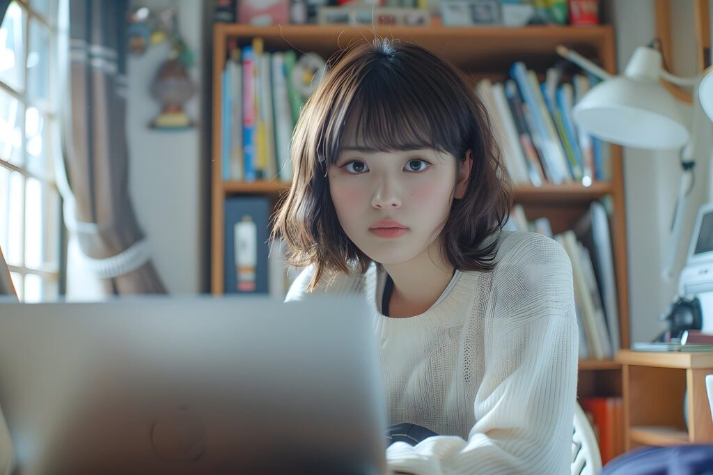 Woman working on a laptop using a trading application, representing the importance of choosing a trusted trading app